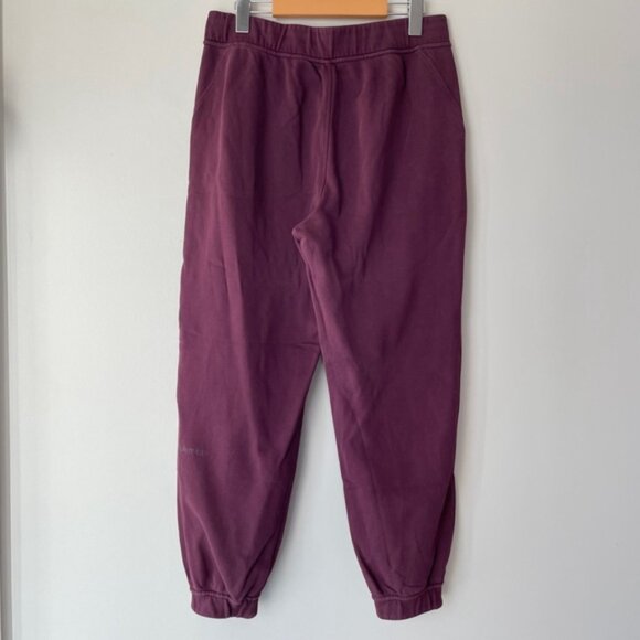 ❄️SOLD❄️ LULULEMON Relaxed High-Rise Joggers Cassis Burgundy Cotton Terry Size 8 - Picture 9 of 12
